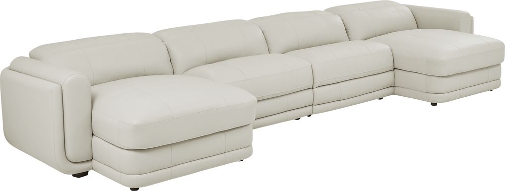 Meridien Leather 4 Pc Dual Power Reclining Sectional