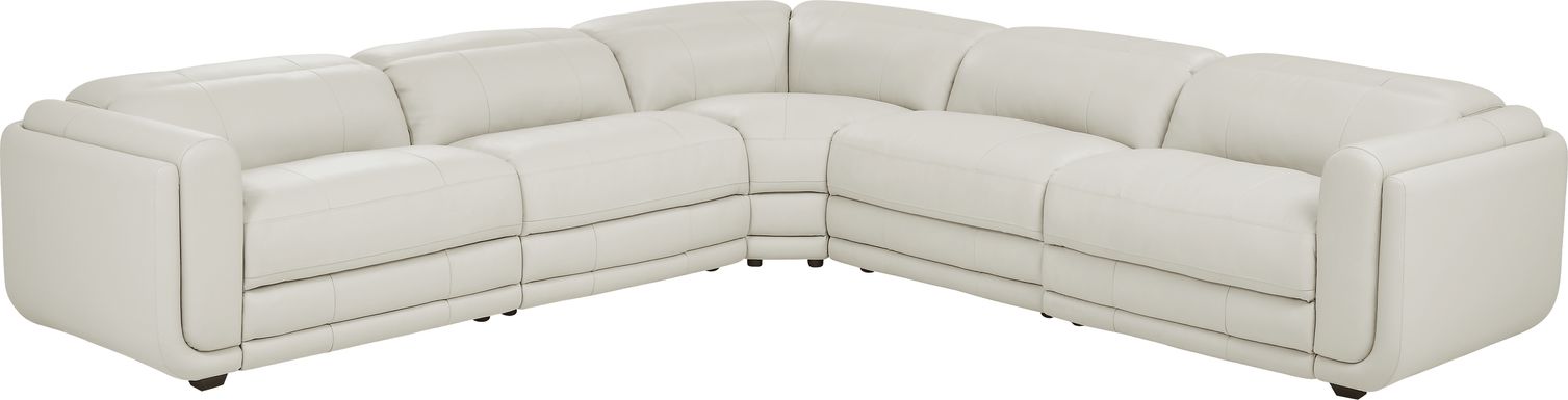 Meridien Leather 5 Pc Dual Power Reclining Sectional