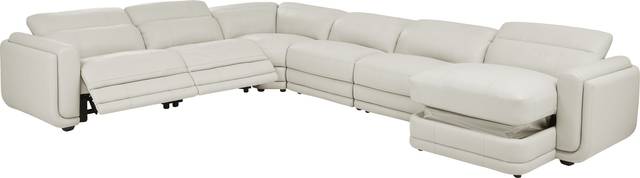 Meridien Ice Leather 6 Pc Dual Power Reclining Sectional - Thumbnail - Image 3