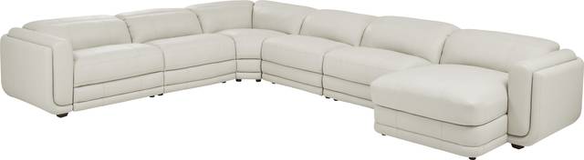 Meridien Ice Leather 6 Pc Dual Power Reclining Sectional - Thumbnail - Image 1