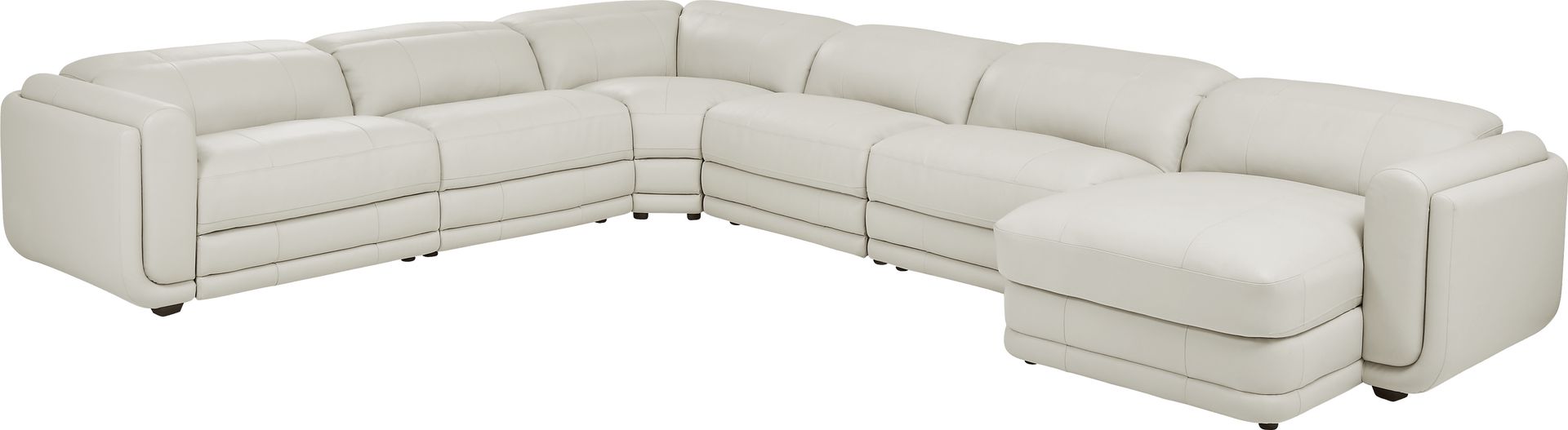 Meridien Ice Leather 6 Pc Dual Power Reclining Sectional - Image 1