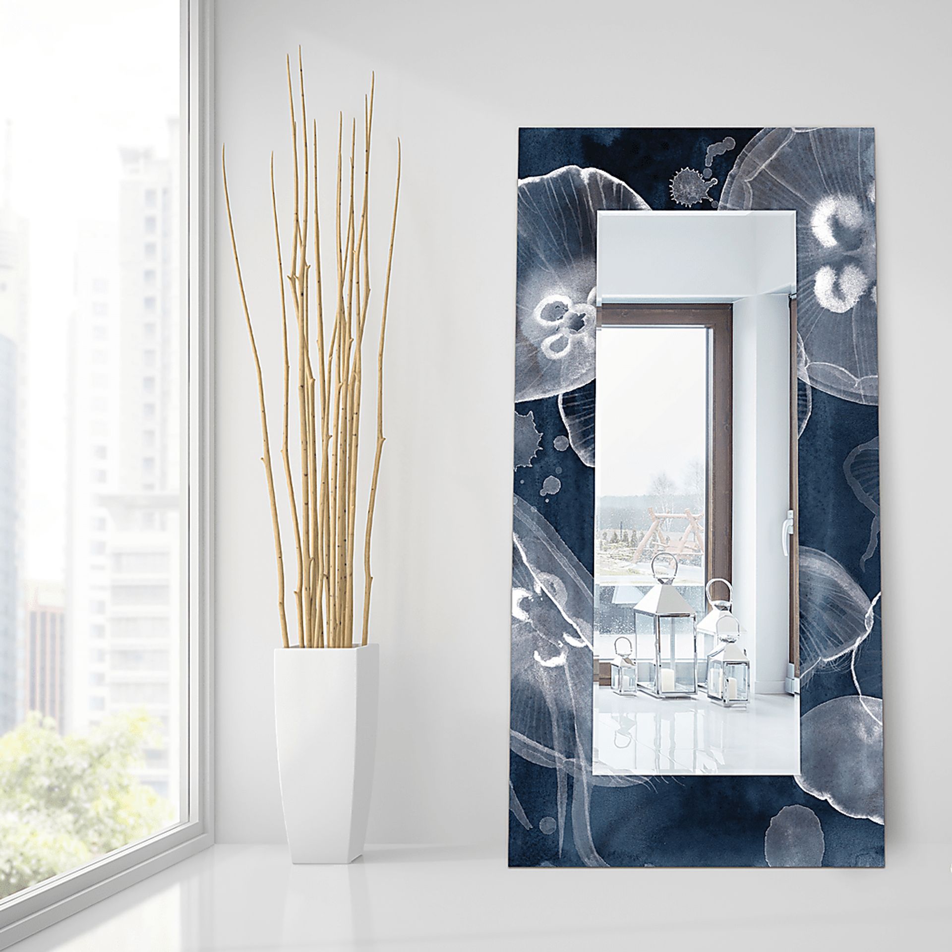 Meriel Dark Blue Mirror - Image 5