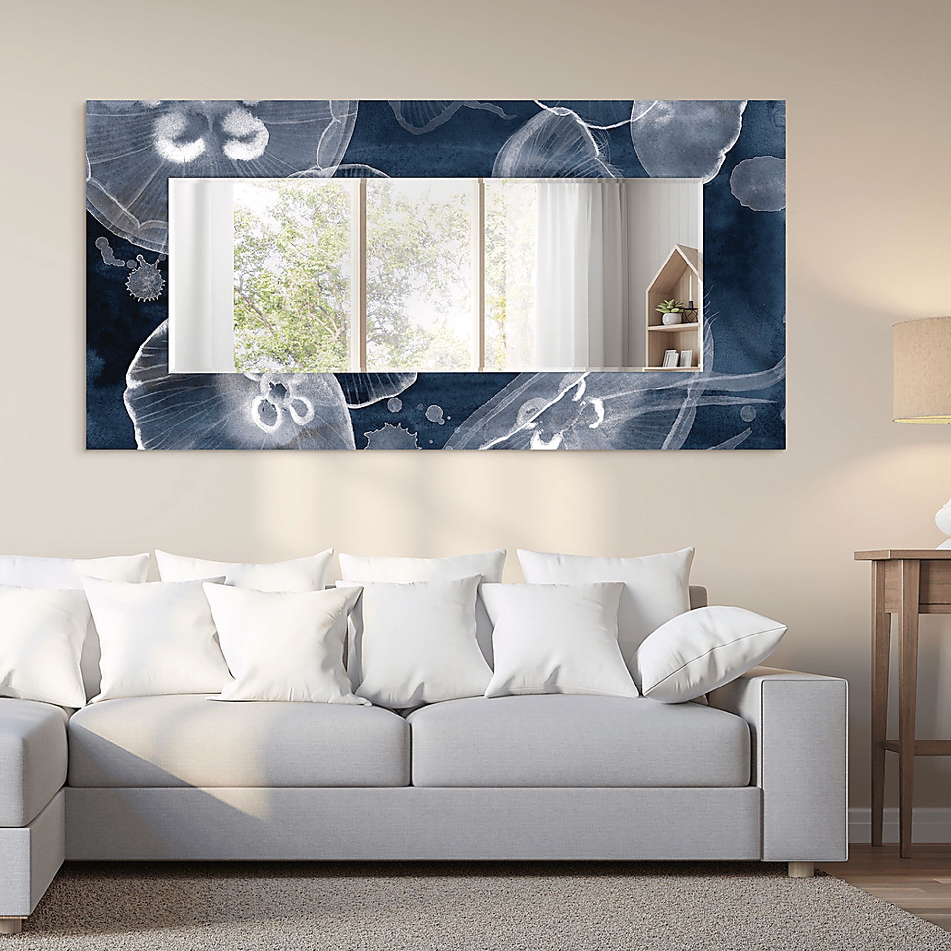 Meriel Dark Blue Mirror - Image 6