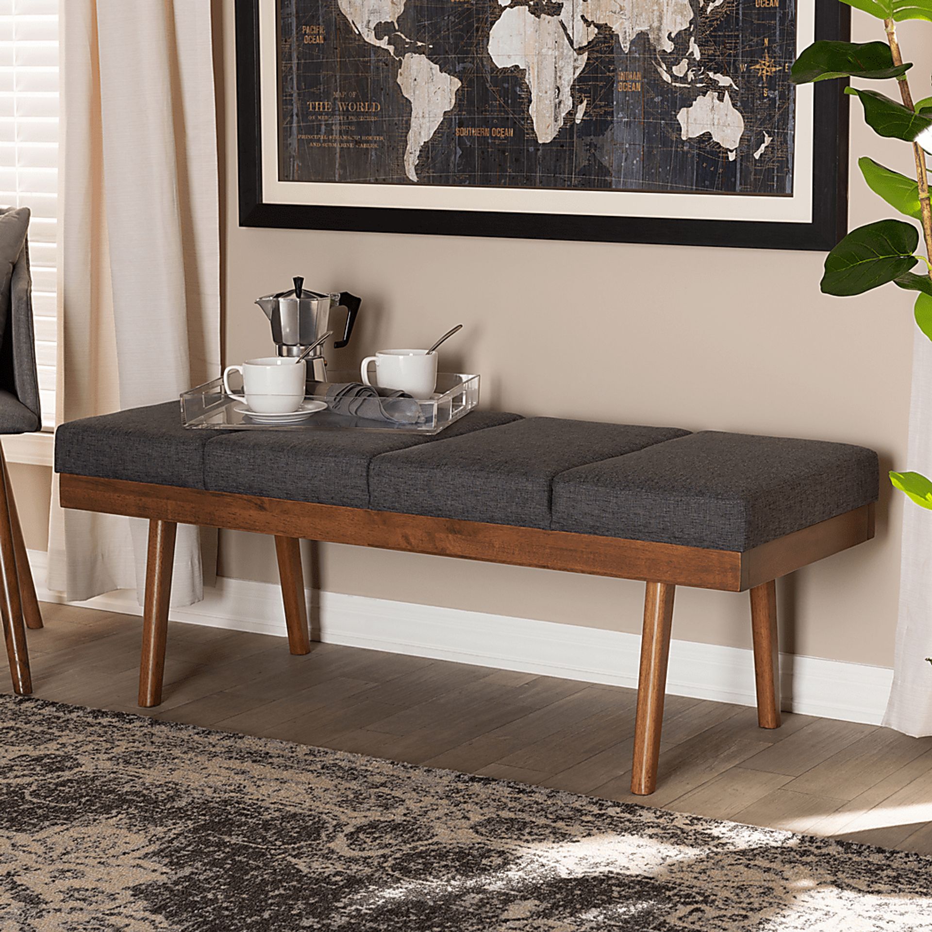 Merimac Charcoal Accent Bench - Image 2