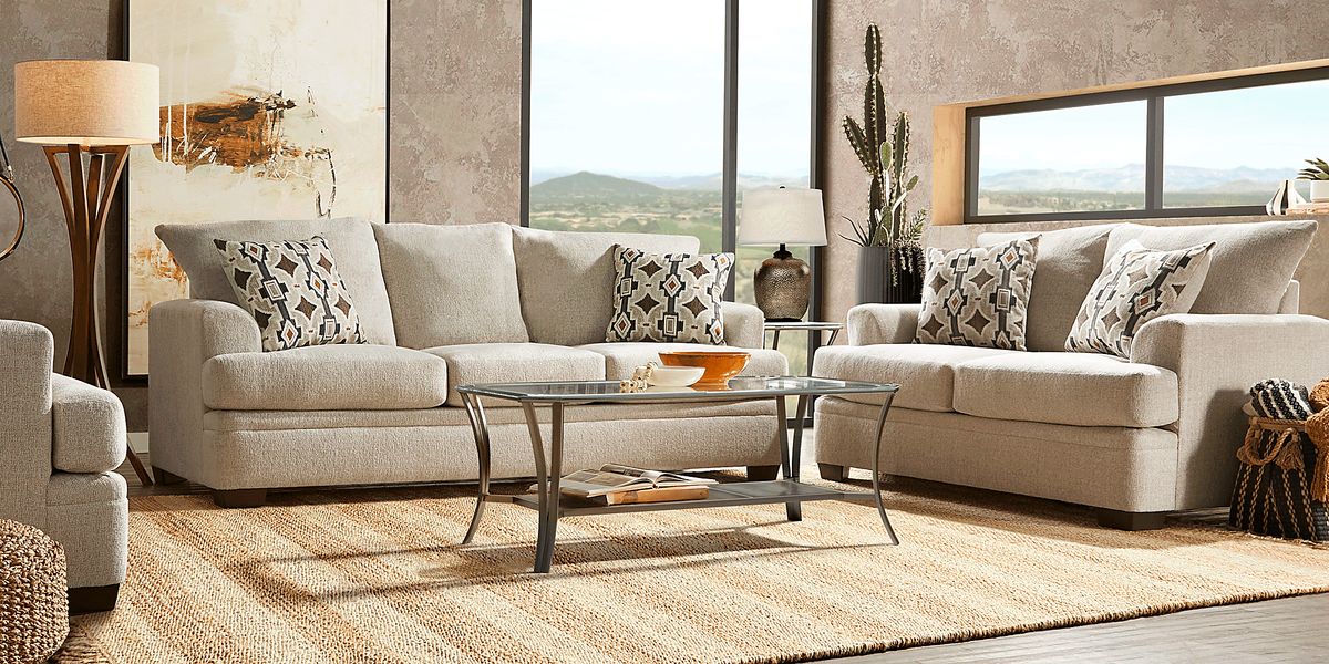 Merith Avenue Beige Polyester Fabric Sofa | Rooms to Go