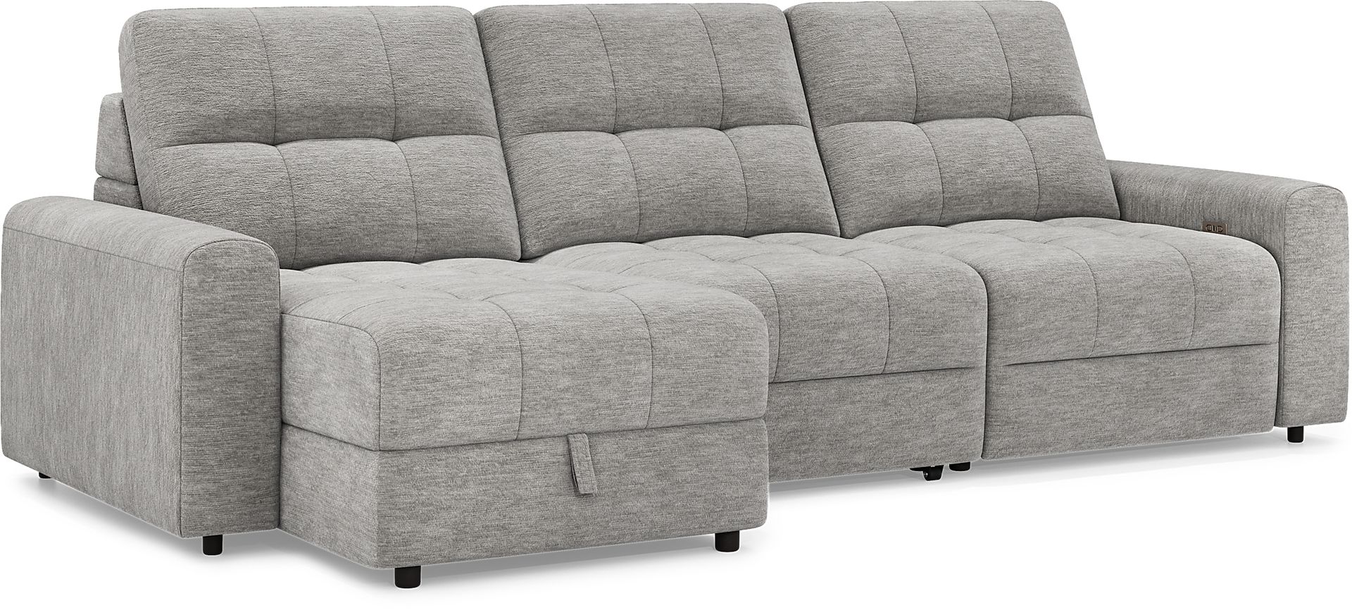 Meriwether Gray 3 Pc Power Slider Sectional - Image 1