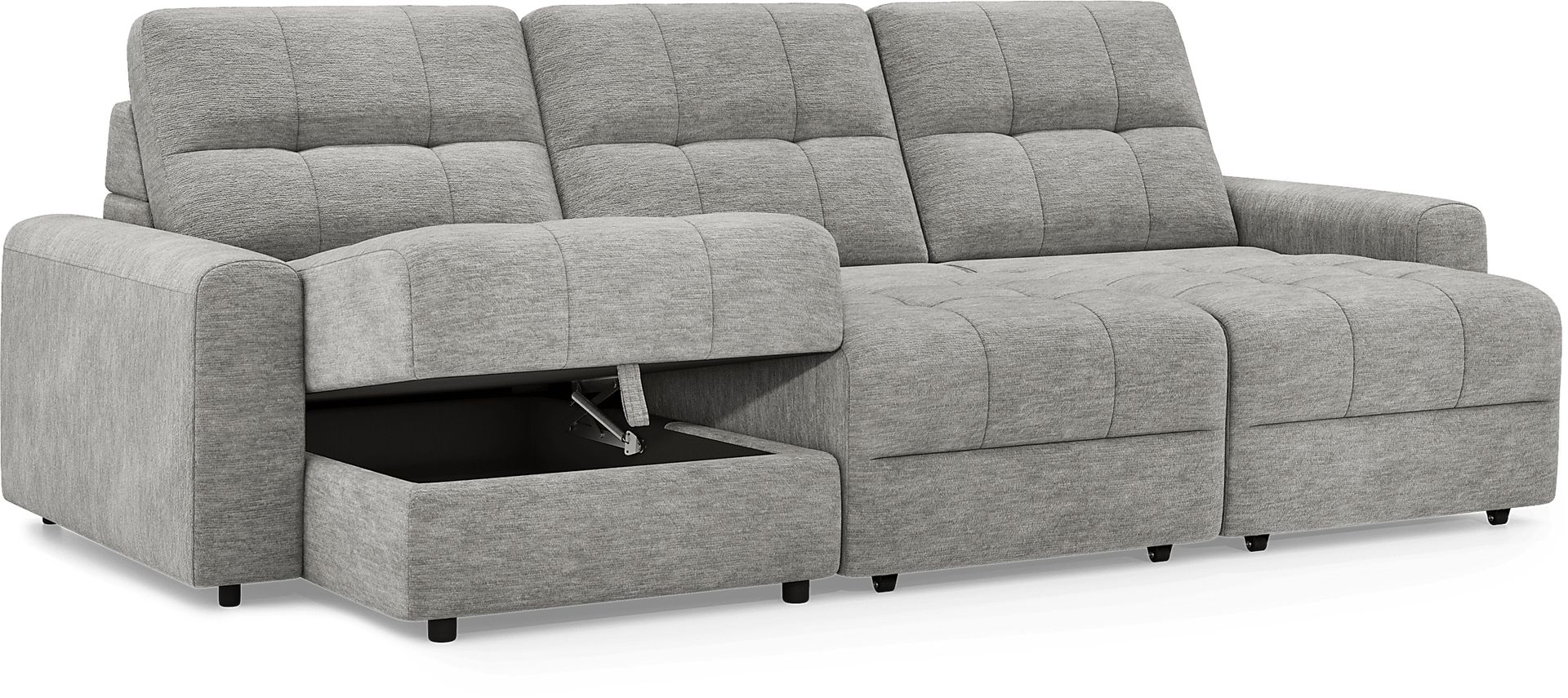 Meriwether Gray 3 Pc Power Slider Sectional - Image 3