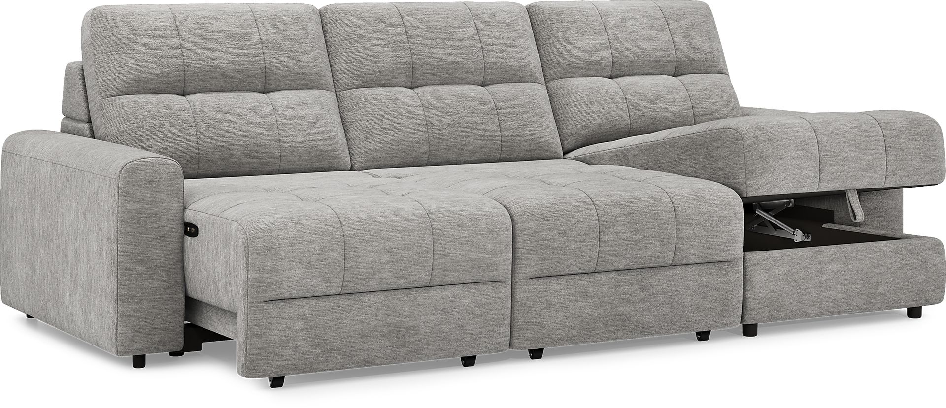 Meriwether Gray 3 Pc Power Slider Sectional - Image 3