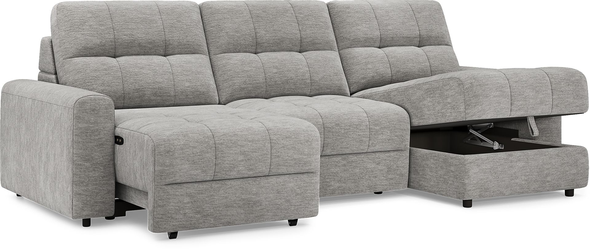 Meriwether Gray 3 Pc Power Slider Sectional - Image 3