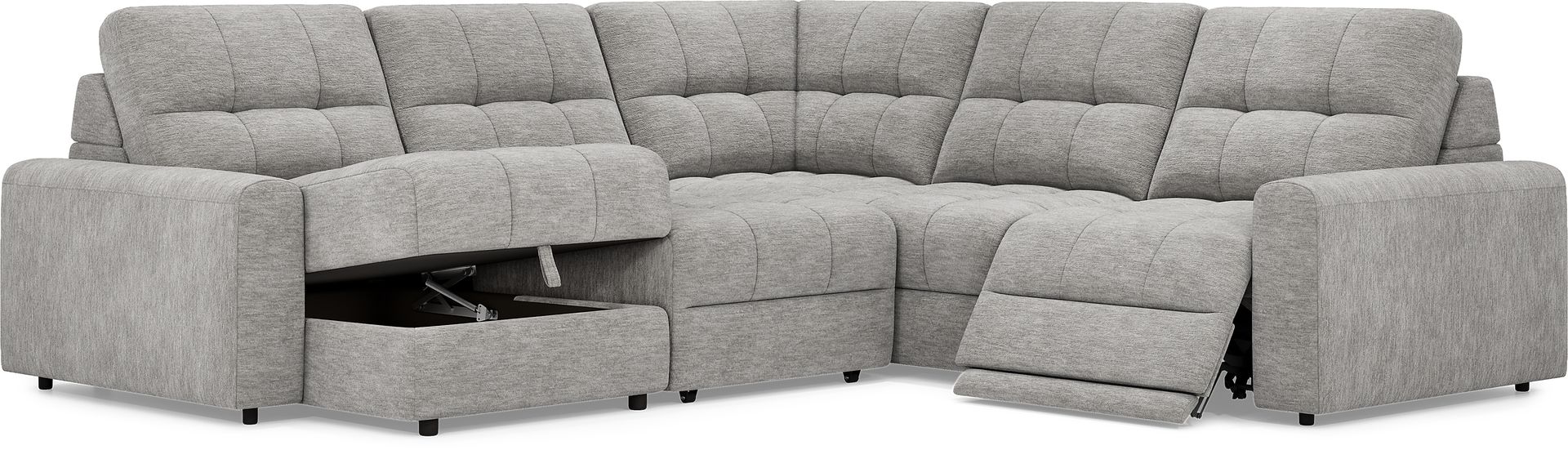 Meriwether Gray 5 Pc Power Slider Sectional - Image 2