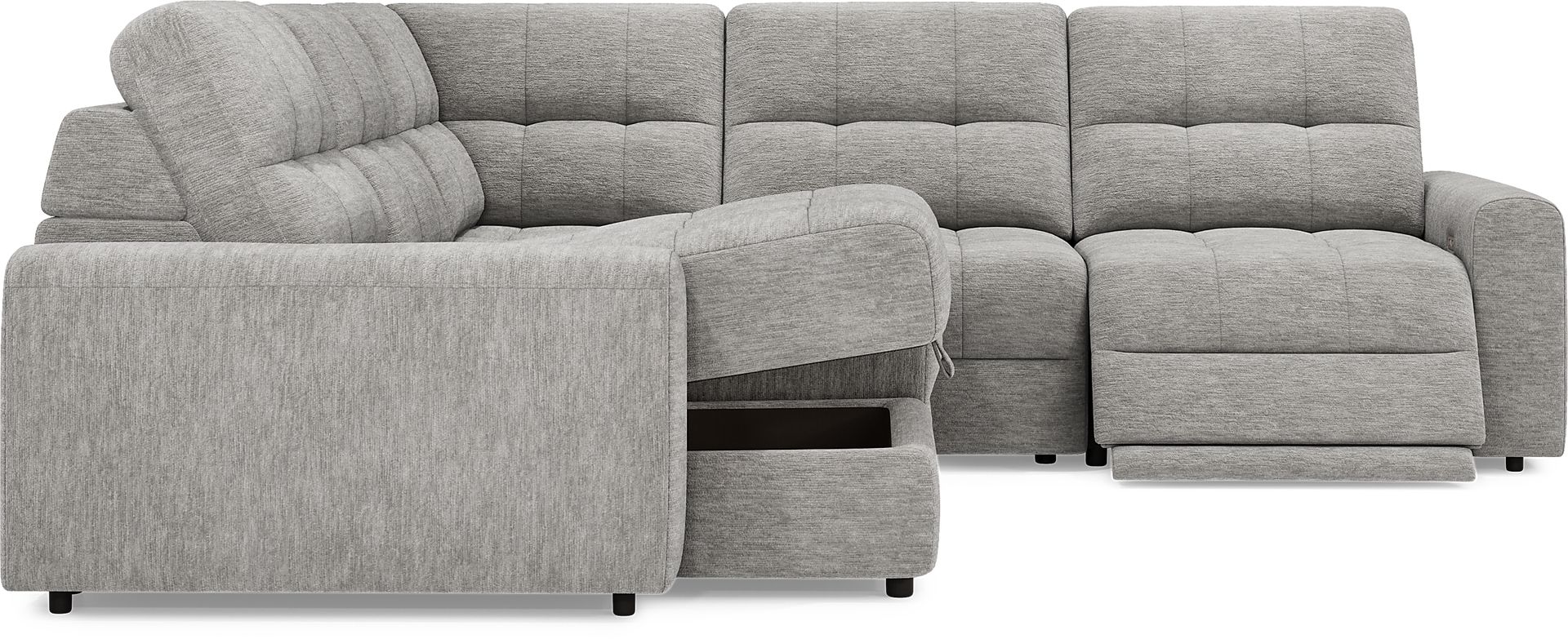Meriwether Gray 5 Pc Power Slider Sectional - Image 4