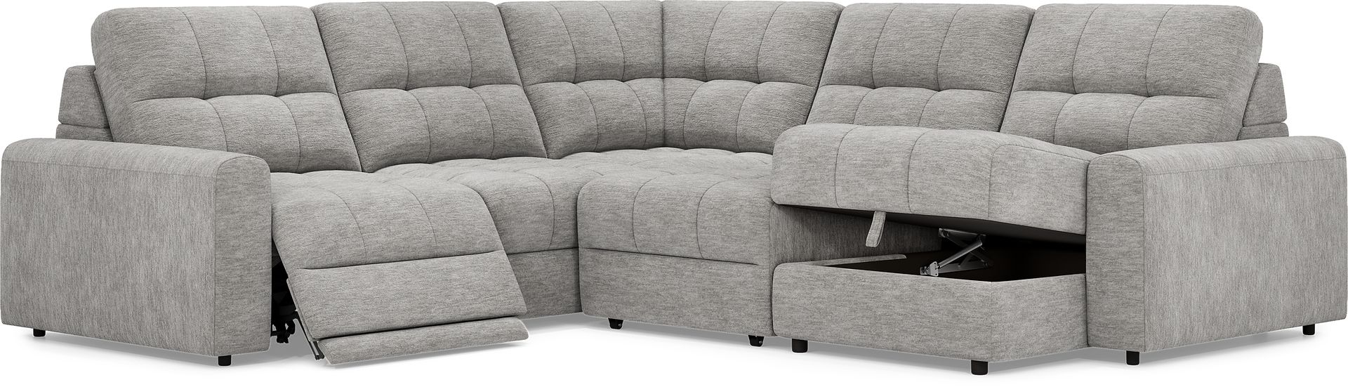 Meriwether Gray 5 Pc Power Slider Sectional - Image 2
