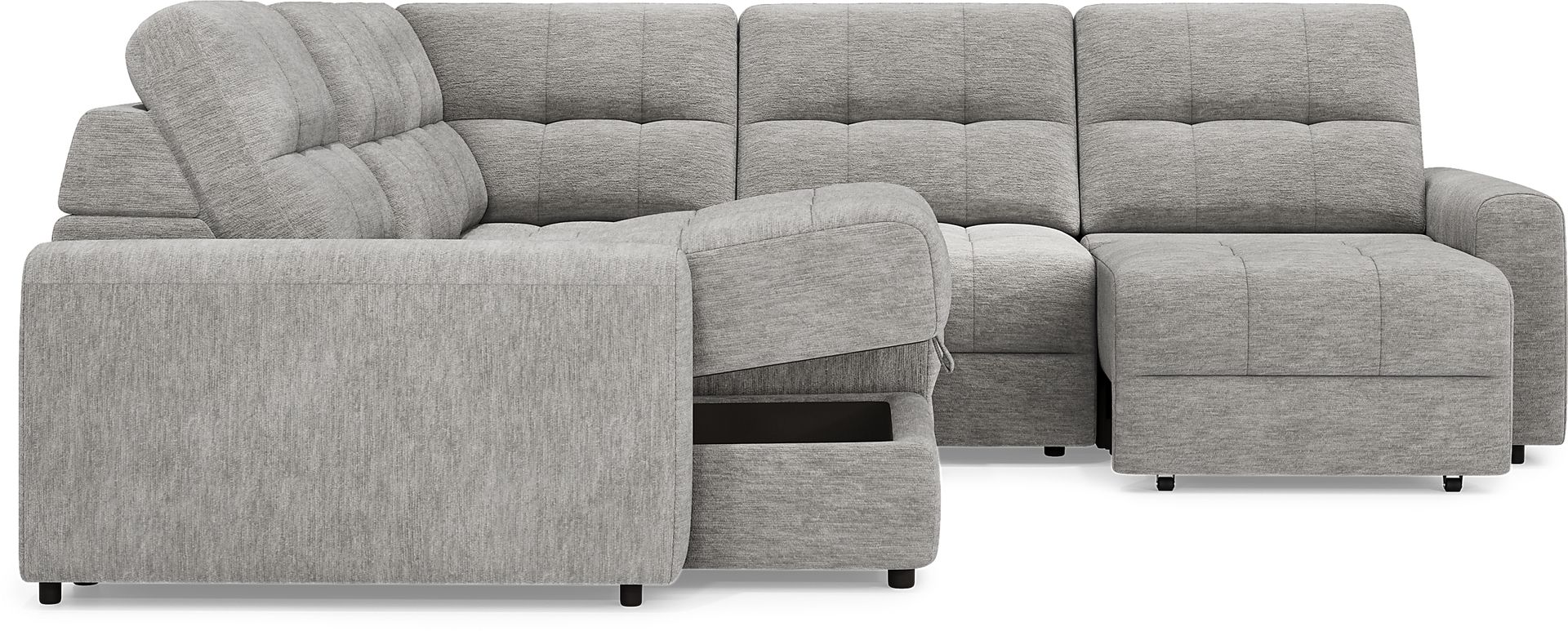 Meriwether Gray 5 Pc Power Slider Sectional - Image 4
