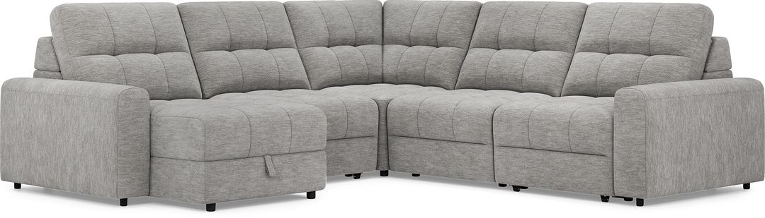Meriwether Gray 5 Pc Power Slider Sectional