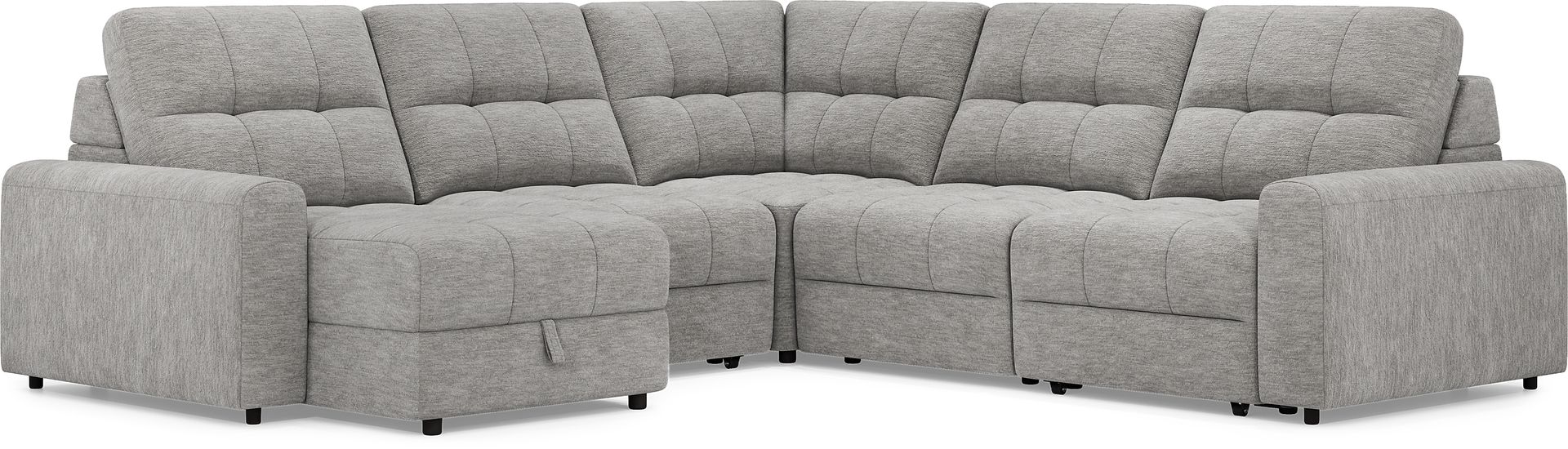 Meriwether Gray 5 Pc Power Slider Sectional - Image 1