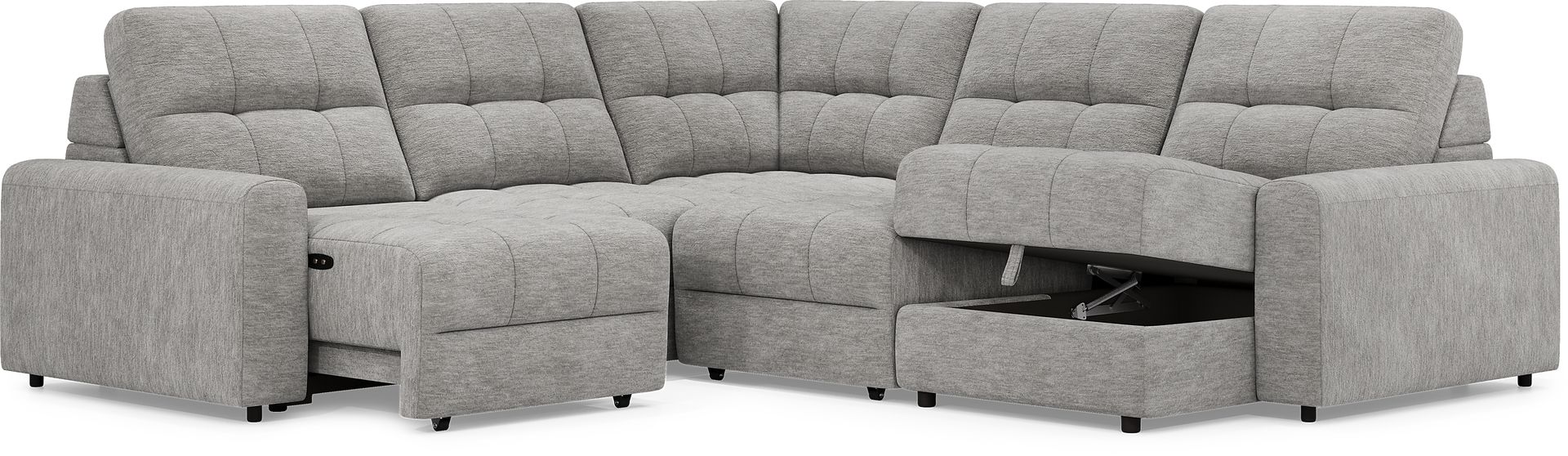 Meriwether Gray 5 Pc Power Slider Sectional - Image 2
