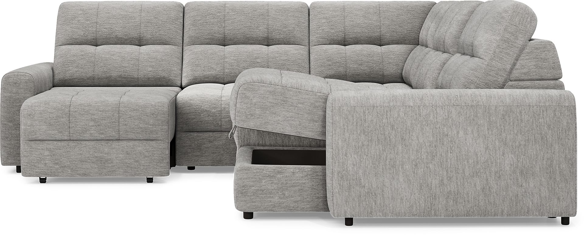 Meriwether Gray 5 Pc Power Slider Sectional - Image 4