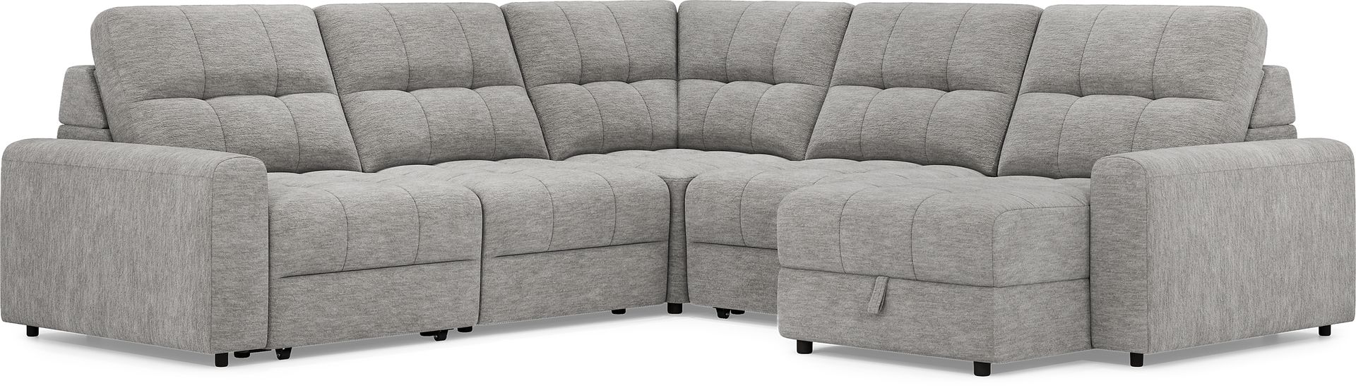 Meriwether Gray 5 Pc Power Slider Sectional - Image 1