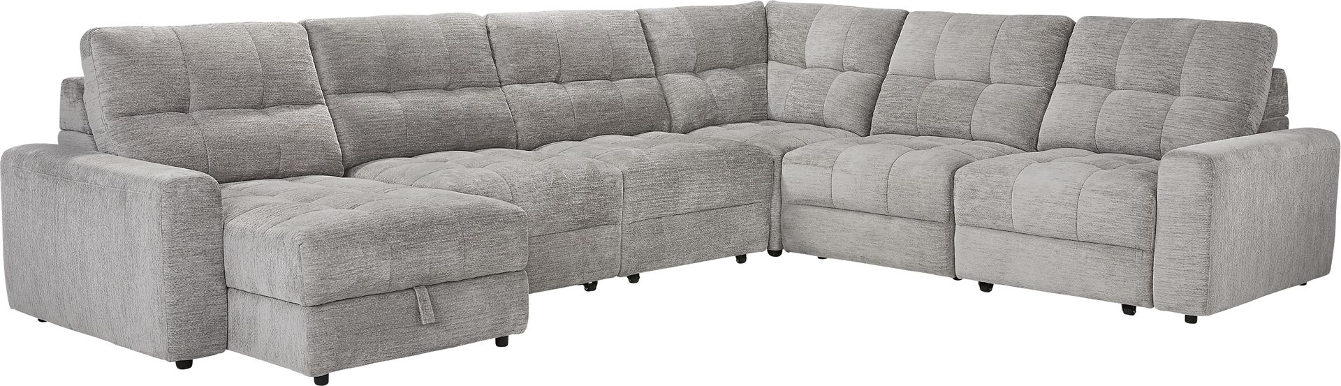 Meriwether Gray 6 Pc Power Slider Sectional - Image 1
