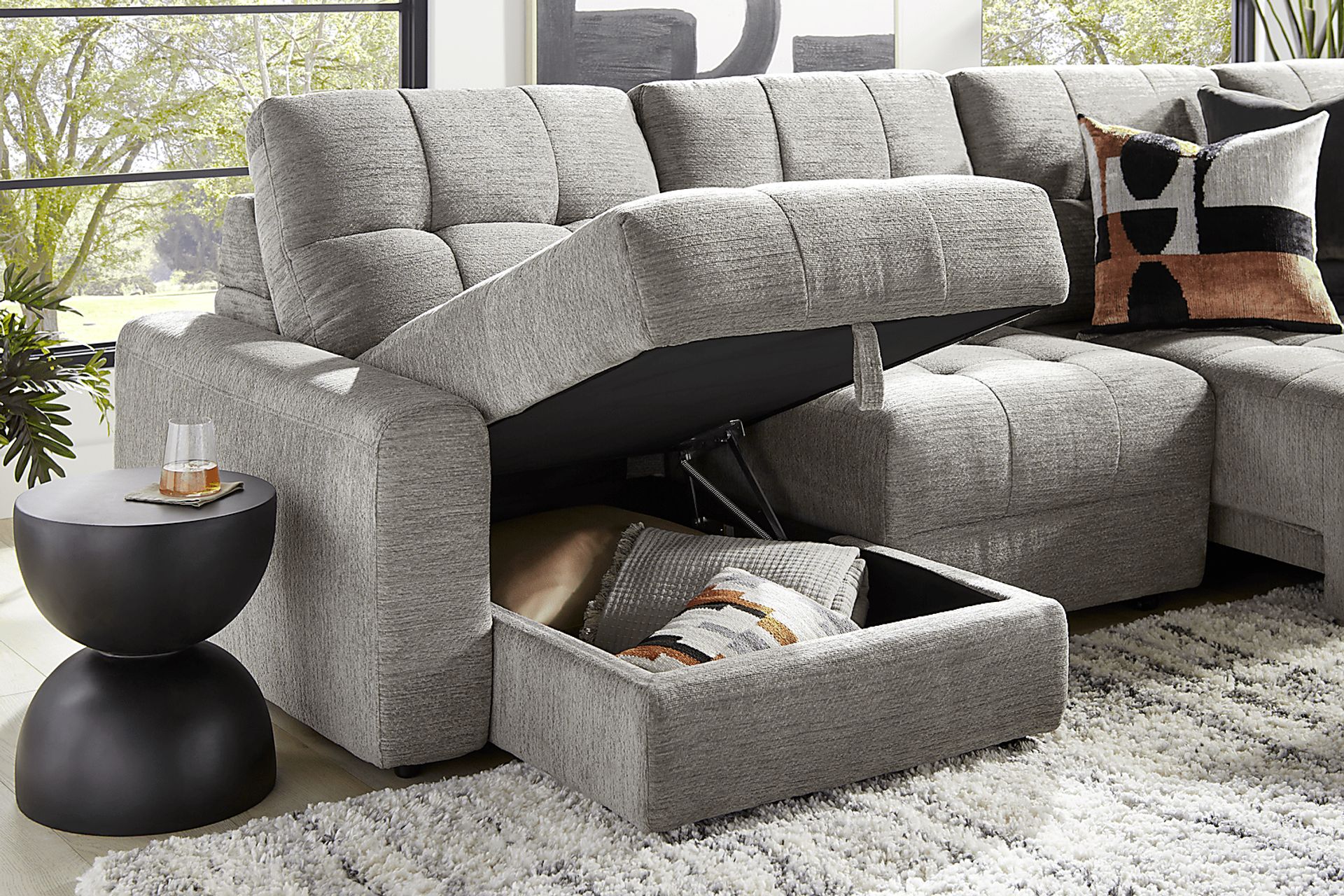 Meriwether Gray 6 Pc Power Slider Sectional - Image 3