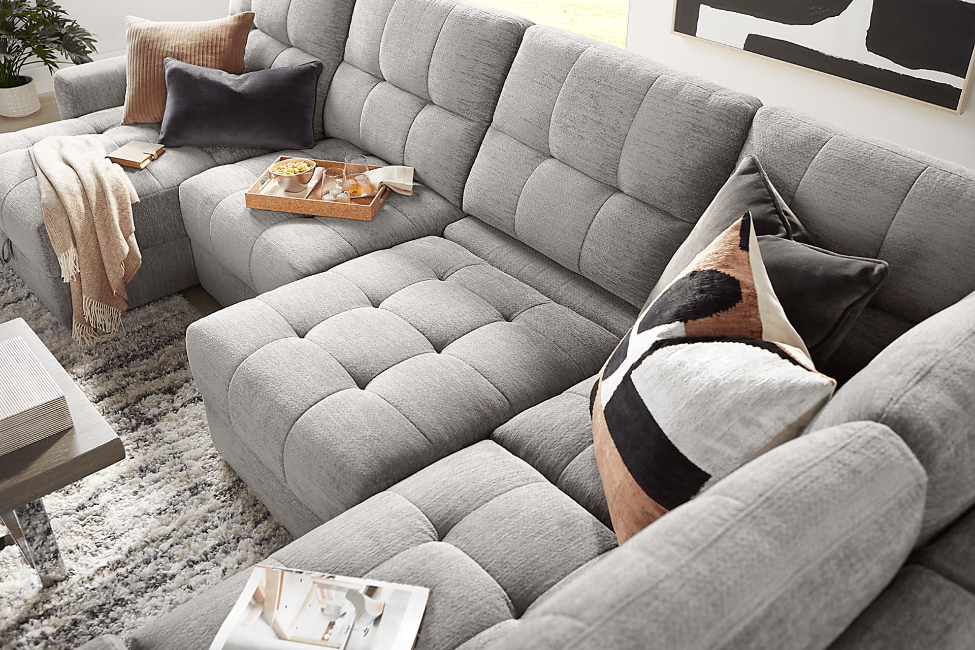 Meriwether Gray 6 Pc Power Slider Sectional - Image 5