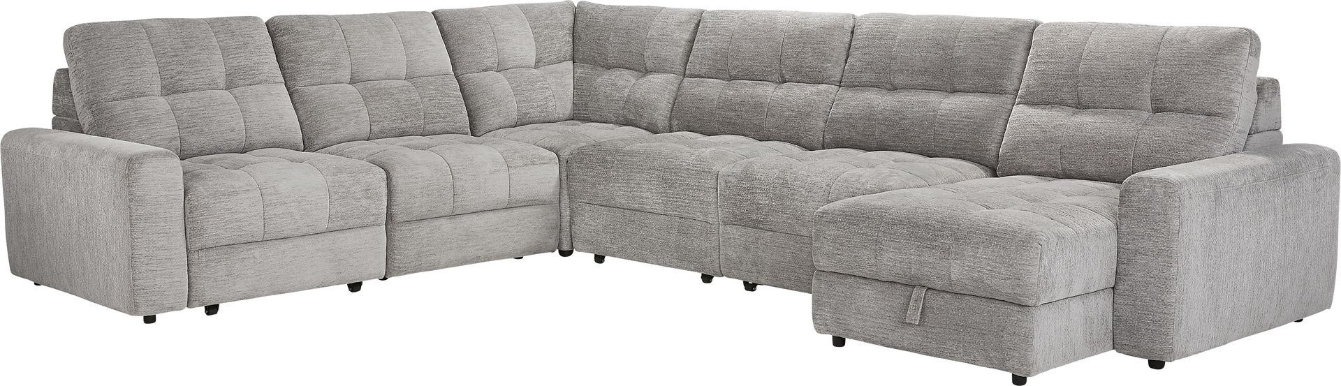 Meriwether Gray 6 Pc Power Slider Sectional - Image 1