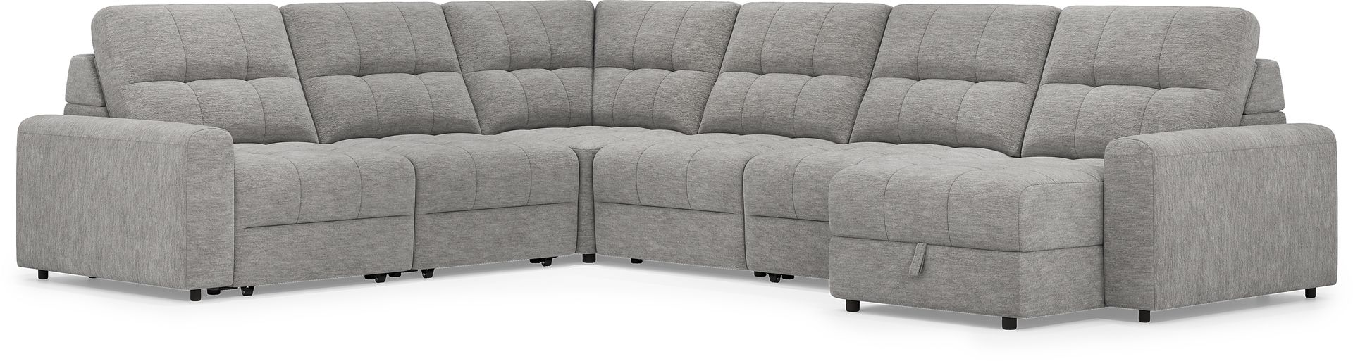 Meriwether Gray 6 Pc Power Slider Sectional - Image 1