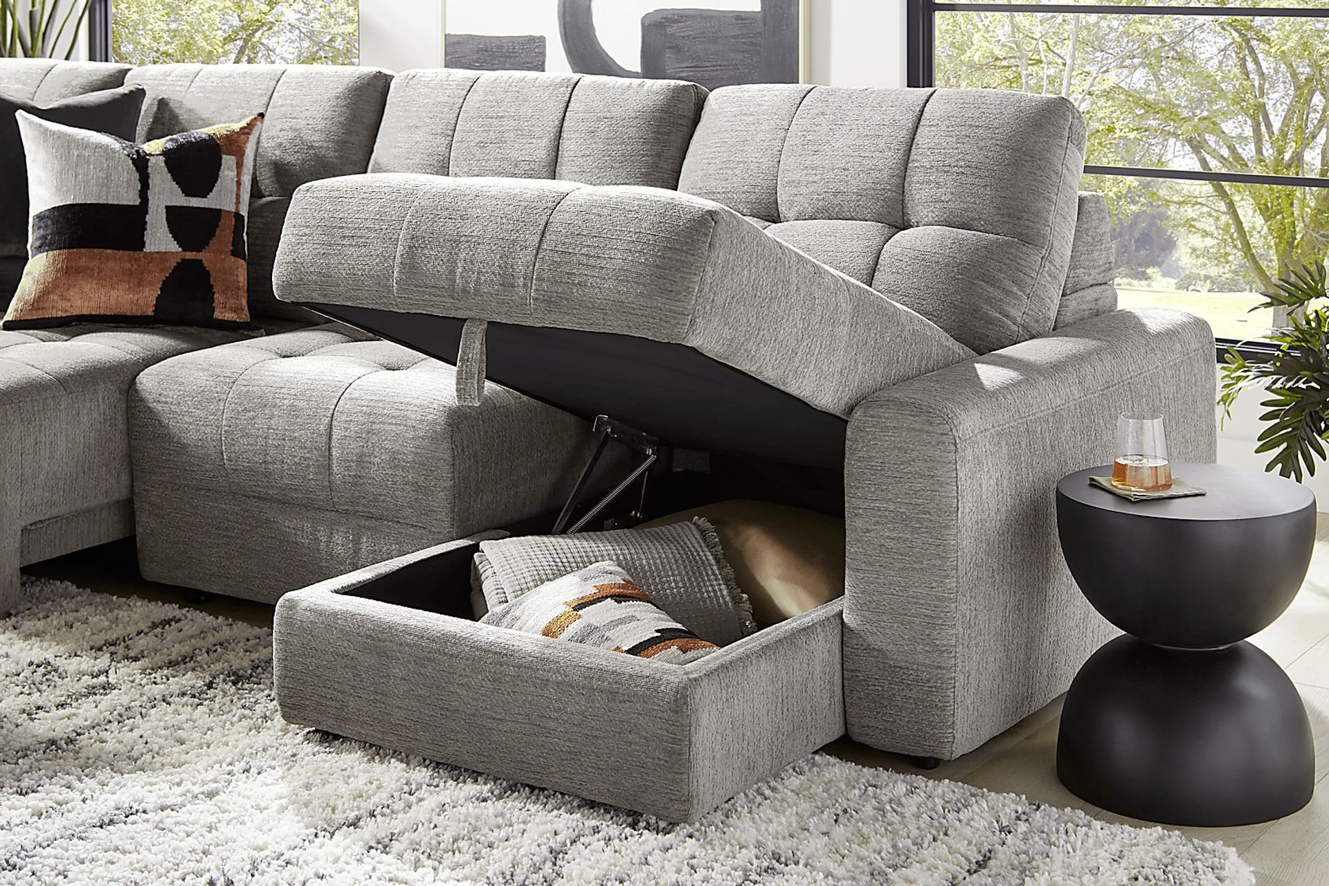 Meriwether Gray 6 Pc Power Slider Sectional - Image 8