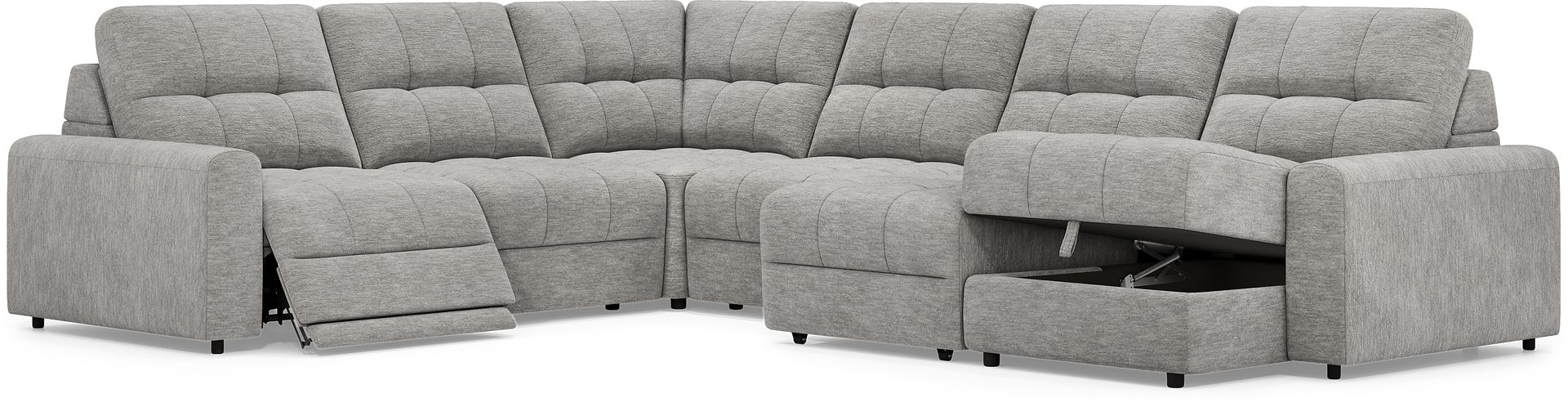 Meriwether Gray 6 Pc Power Slider Sectional - Image 3