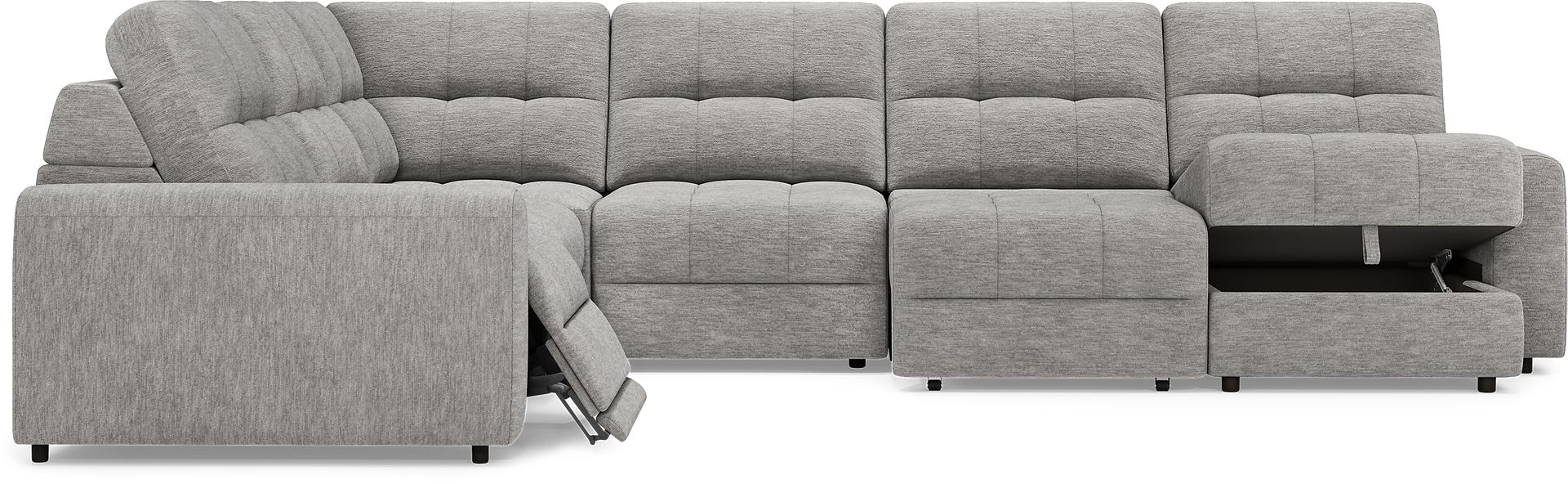 Meriwether Gray 6 Pc Power Slider Sectional - Image 5