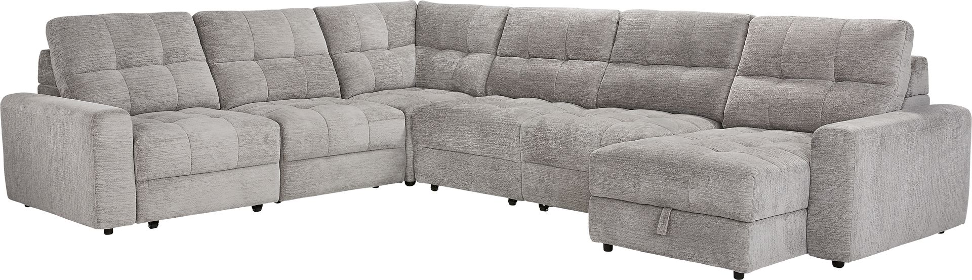 Meriwether Gray 6 Pc Power Slider Sectional - Image 1