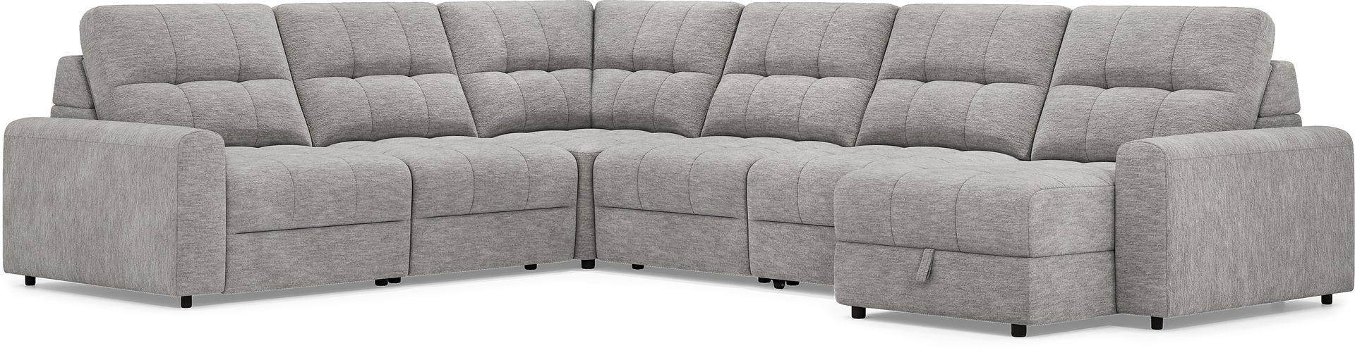 Meriwether Gray 6 Pc Power Slider Sectional - Image 1
