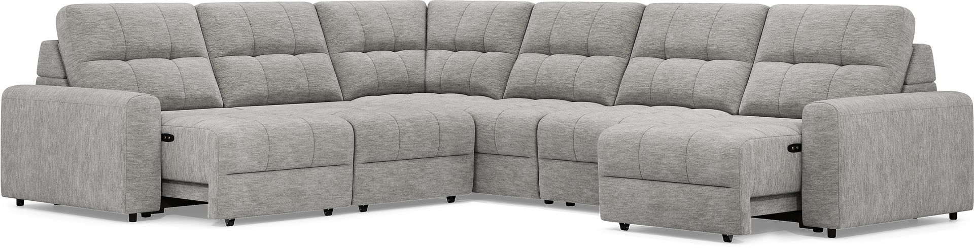 Meriwether Gray 6 Pc Power Slider Sectional - Image 2