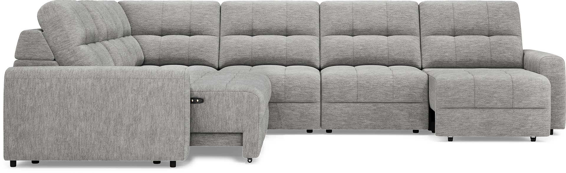 Meriwether Gray 6 Pc Power Slider Sectional - Image 4
