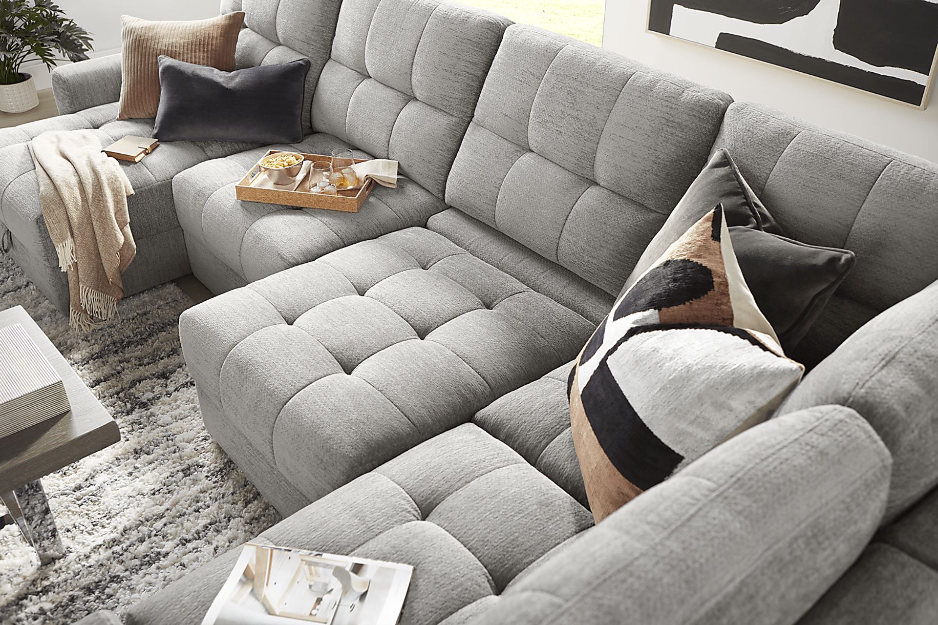 Meriwether Gray 6 Pc Power Slider Sectional - Image 5