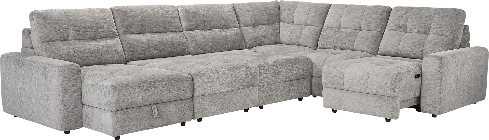 Meriwether Gray 6 Pc Power Slider Sectional - Image 3