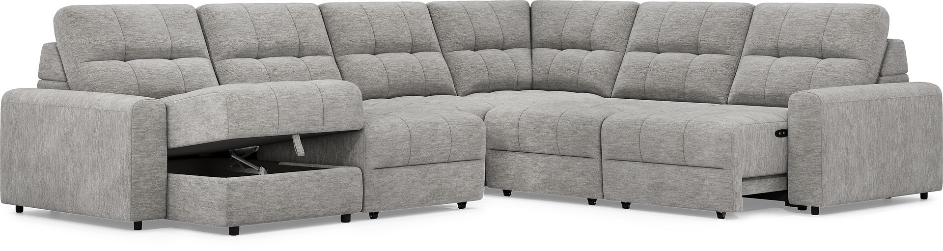 Meriwether Gray 6 Pc Power Slider Sectional - Image 3