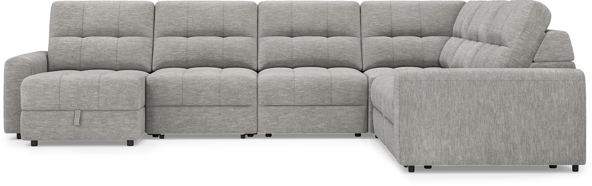 Meriwether Gray 6 Pc Power Slider Sectional - Image 4