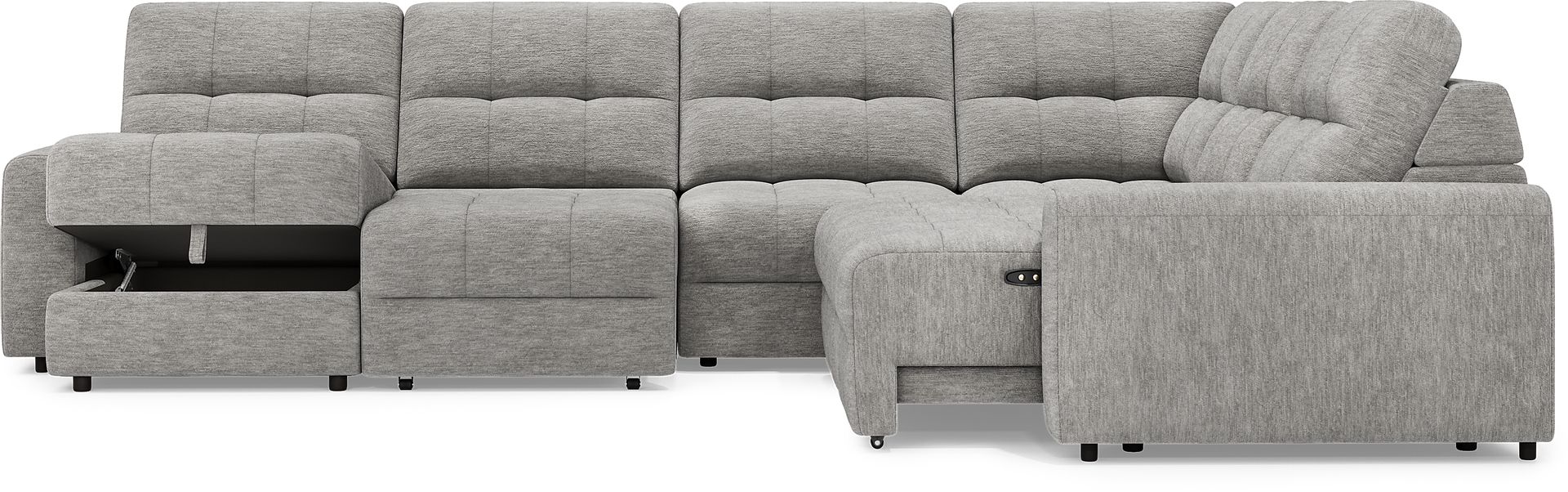 Meriwether Gray 6 Pc Power Slider Sectional - Image 5