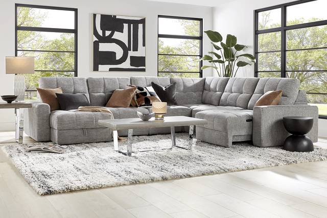 Meriwether Gray 6 Pc Power Slider Sectional - Thumbnail - Image 2