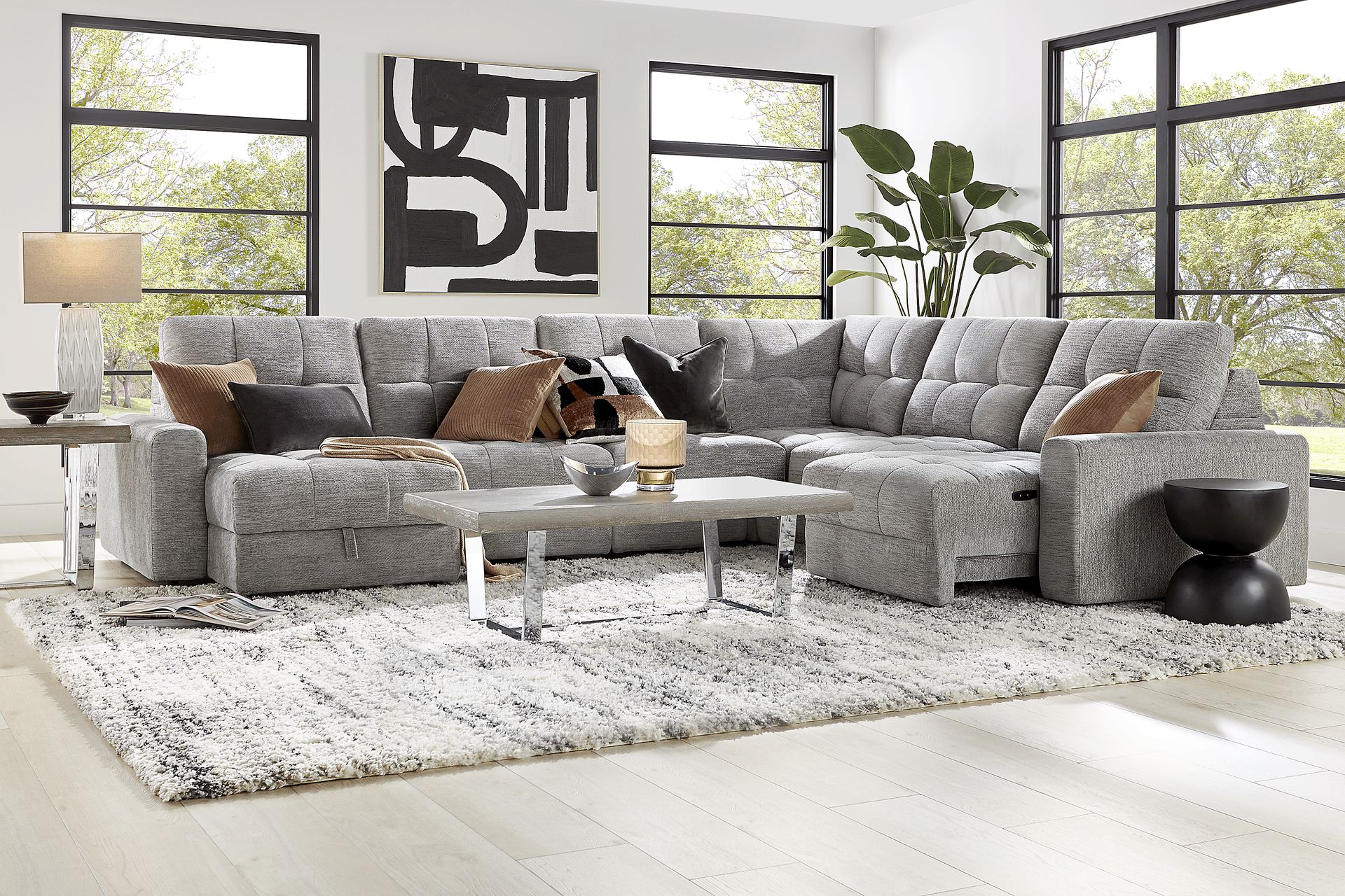Meriwether Gray 6 Pc Power Slider Sectional - Image 2