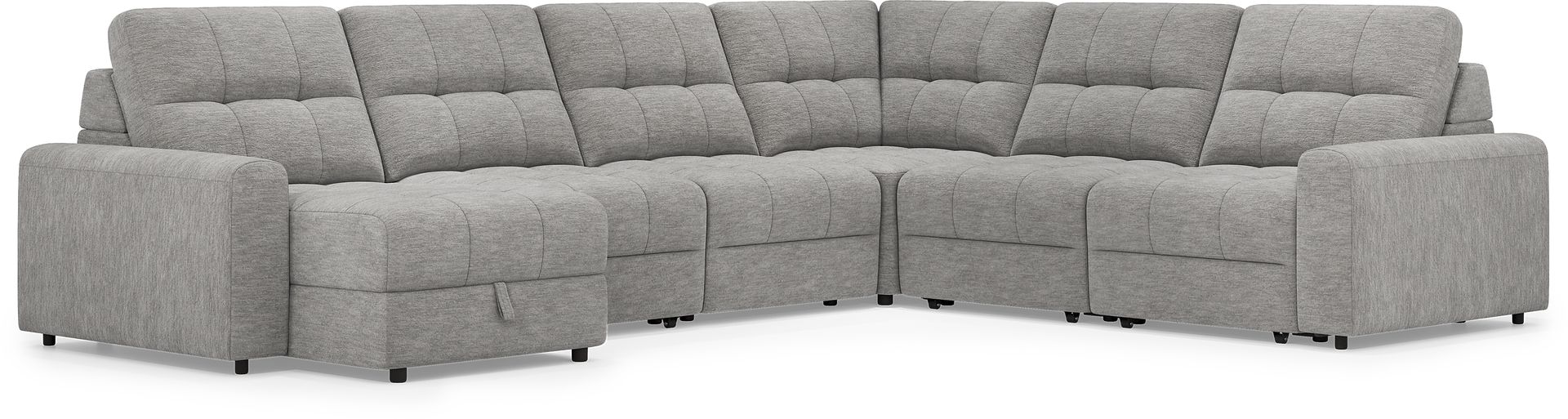 Meriwether Gray 6 Pc Power Slider Sectional - Image 1