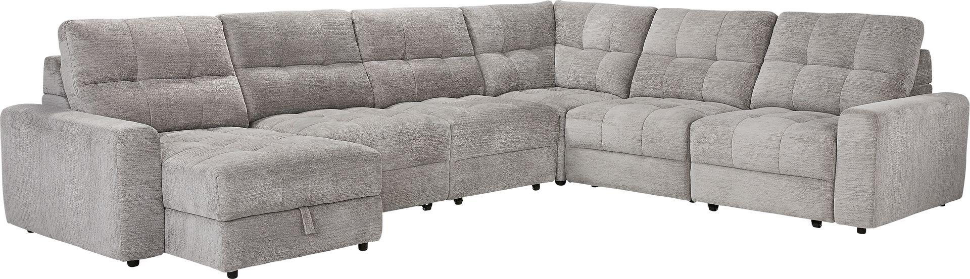 Meriwether Gray 6 Pc Power Slider Sectional - Image 1
