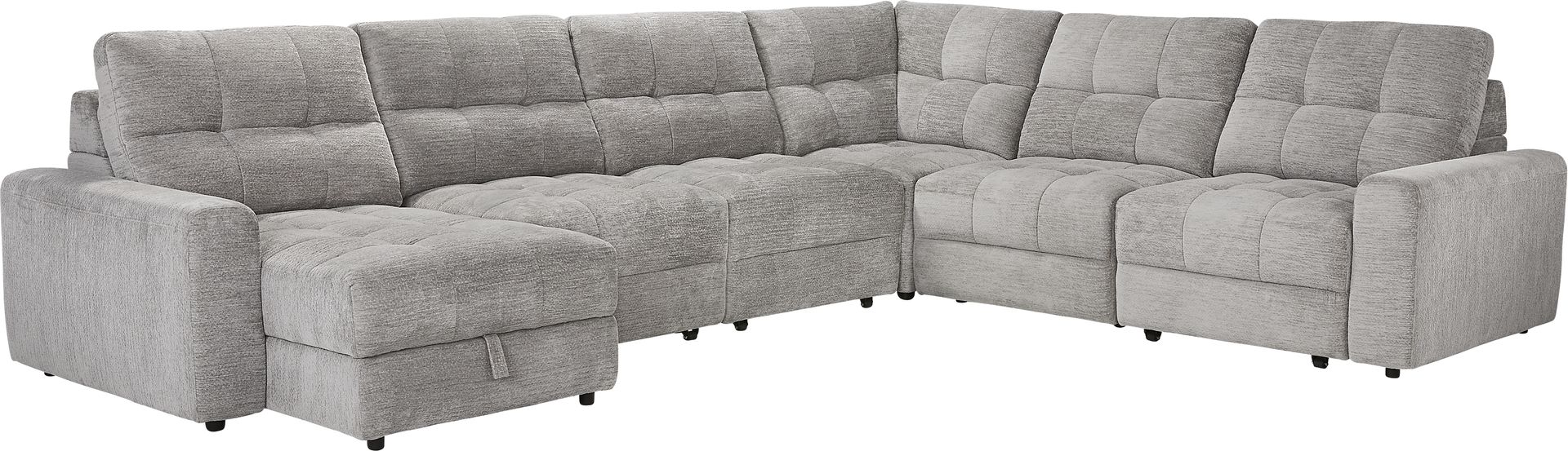 Meriwether Gray 6 Pc Power Slider Sectional - Image 1