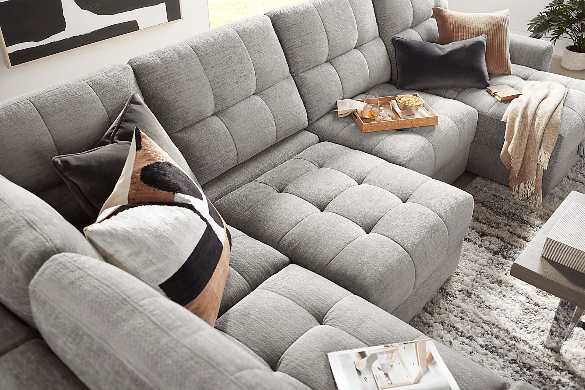 Meriwether Gray 6 Pc Power Slider Sectional - Image 7