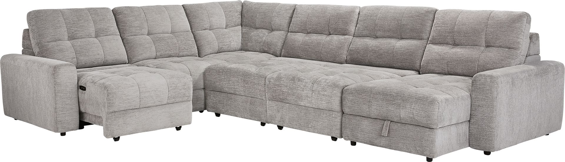 Meriwether Gray 6 Pc Power Slider Sectional - Image 3