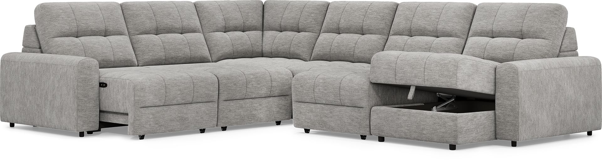 Meriwether Gray 6 Pc Power Slider Sectional - Image 3