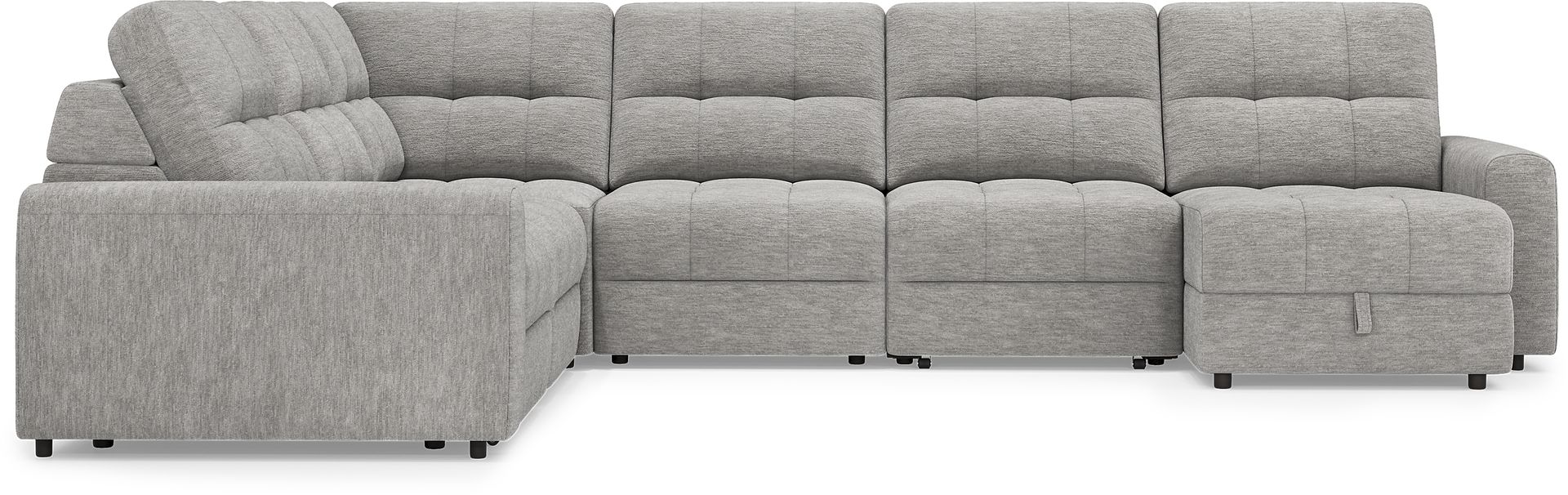 Meriwether Gray 6 Pc Power Slider Sectional - Image 4
