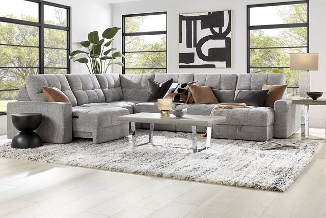 Meriwether Gray 6 Pc Power Slider Sectional - Thumbnail - Image 2