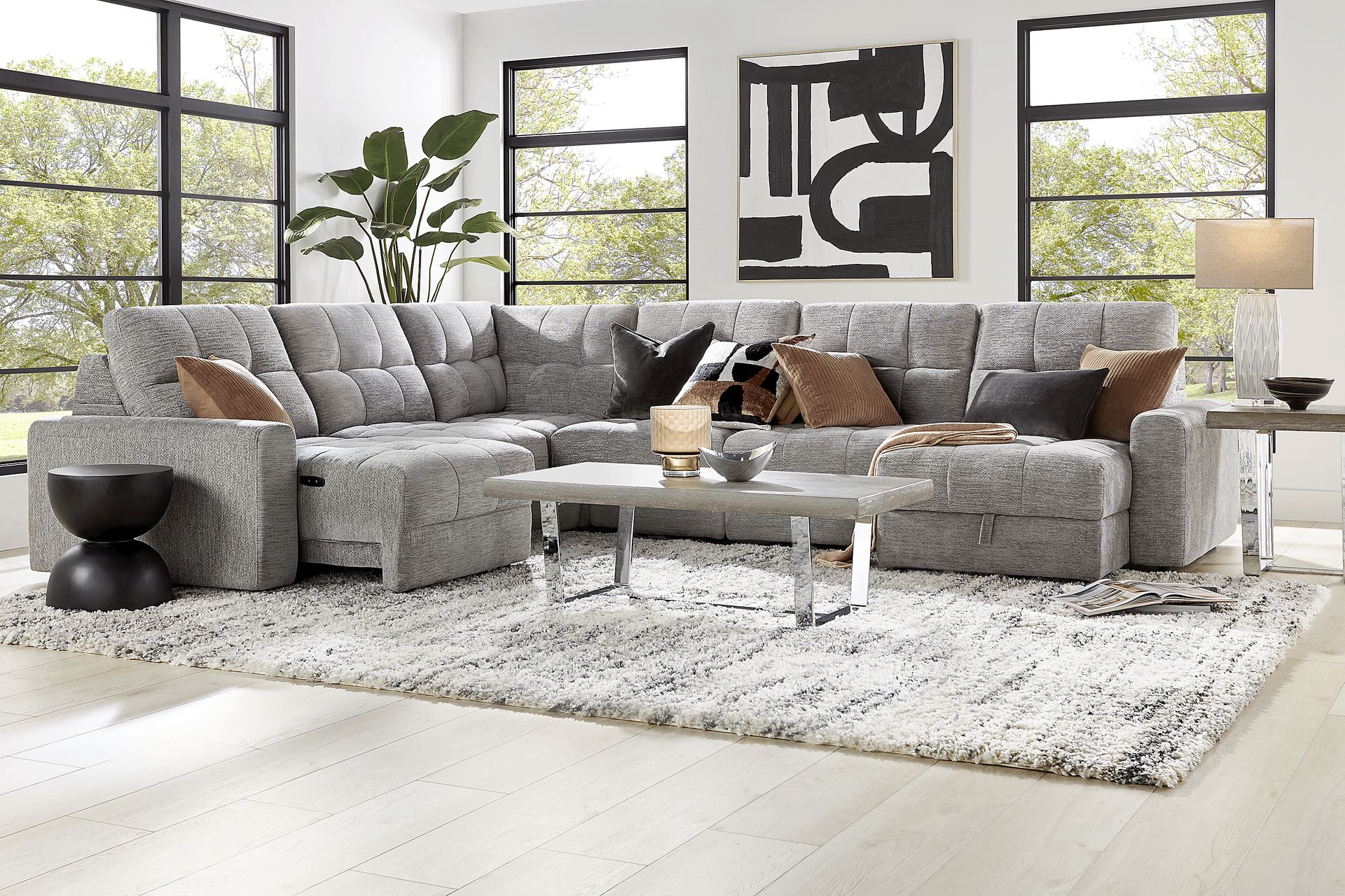 Meriwether Gray 6 Pc Power Slider Sectional - Image 2